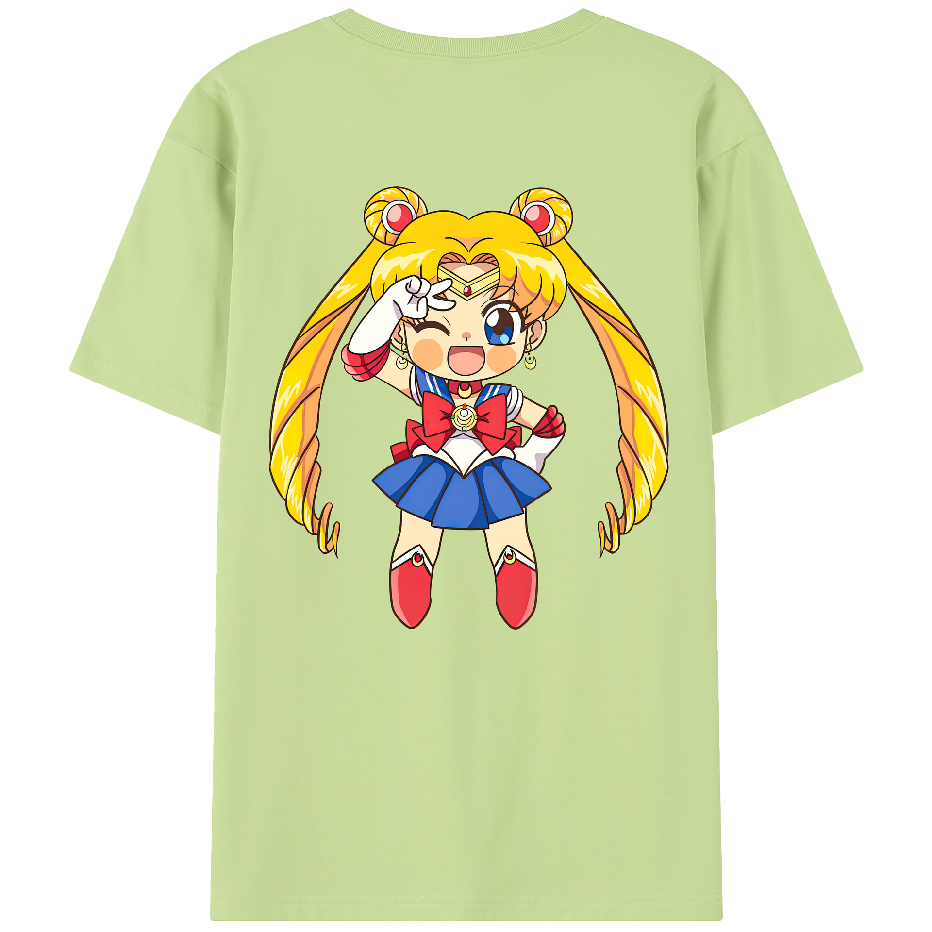 （画像用） 美少女戦士セーラームーン 月野 うさぎ つきの うさぎ Sailor Moon Tsukino Usagi 綿100％半袖Tシャツ（背面プリント）